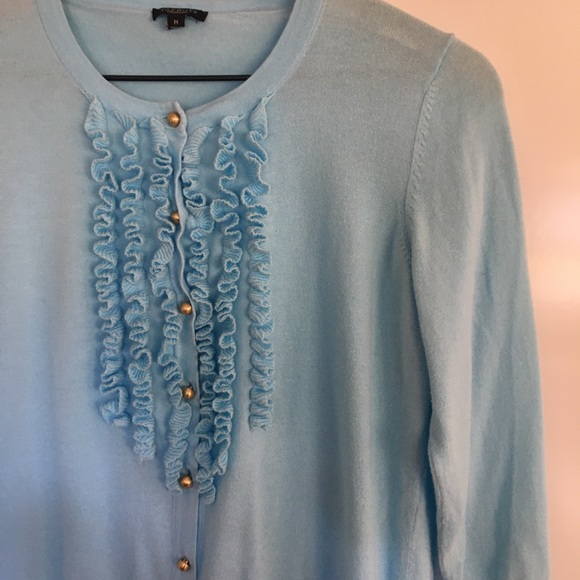Talbots | Blue Ruffle Button Cardigan | Size M - Picture 3 of 6